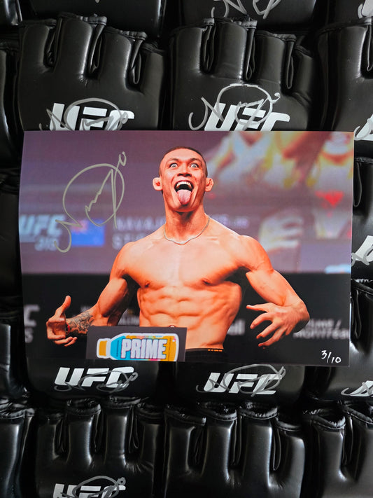 Navajo Stirling UFC 315 weigh-in signed photo.
