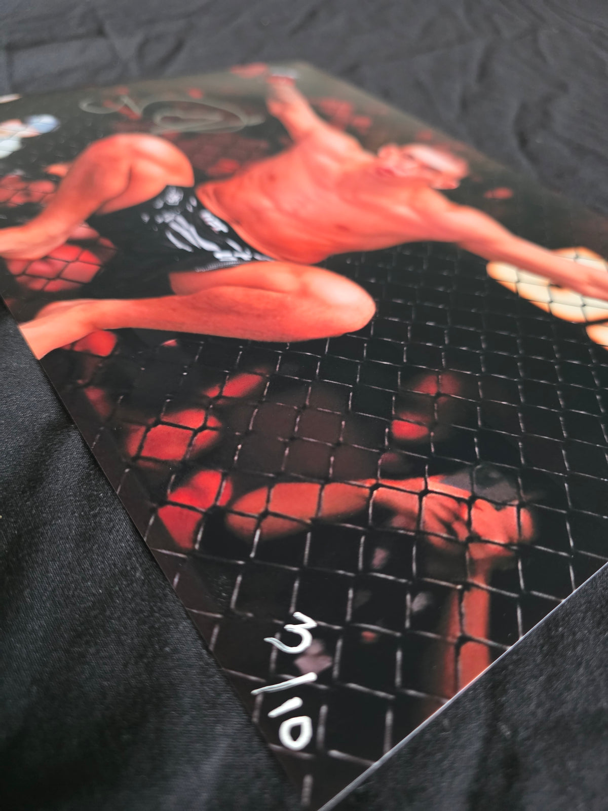 Navajo Stirling UFC 315 in cage signed photo.